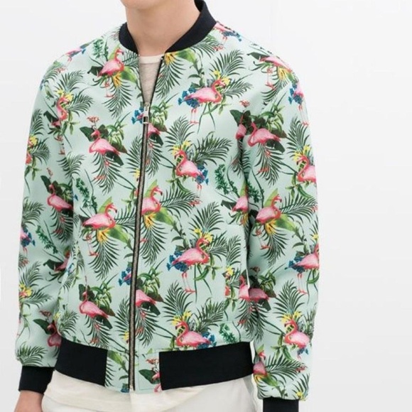 Flamingo Paradise Bomber Jacket. - Picture 3 of 4